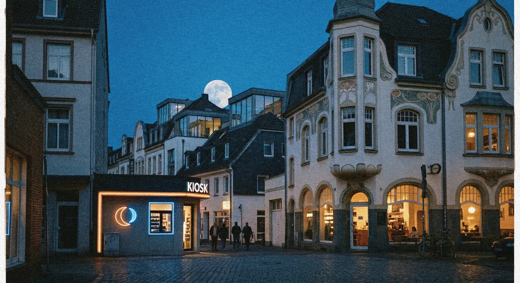 Blauer Vollmond über Nadelwald